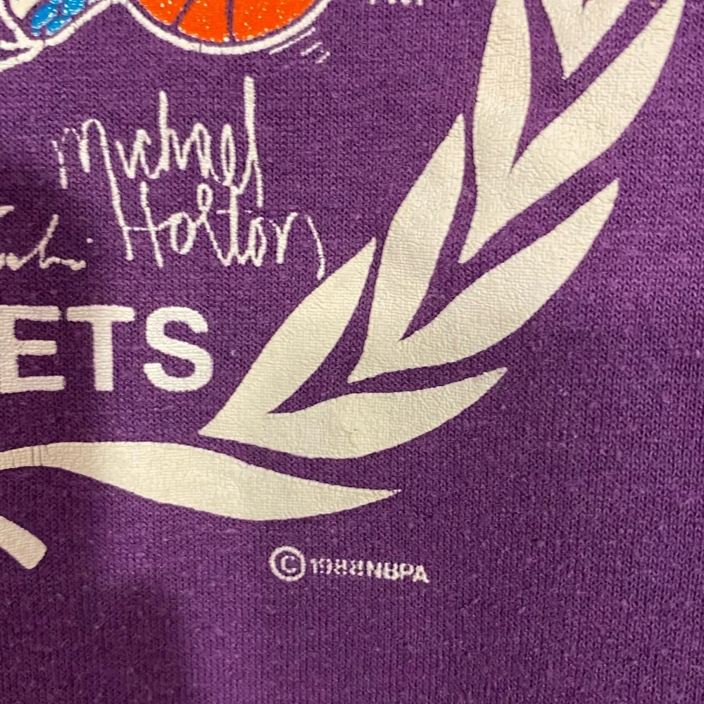1988 Charlotte Hornets NBA Inaugural Season Tee USA MADE Vintage 80s Purple L